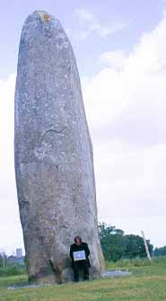 Sterling at work, with megalith